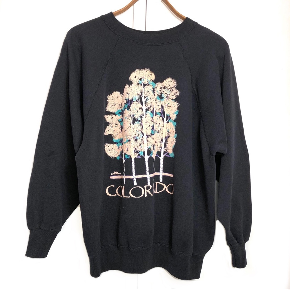 Vintage Colorado oversized tree black sweatshirt